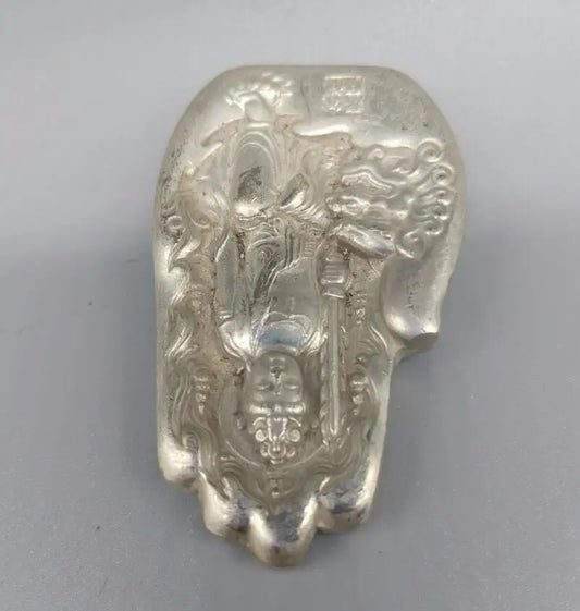 China White copper Manjusri bodhisattva small crafts statue