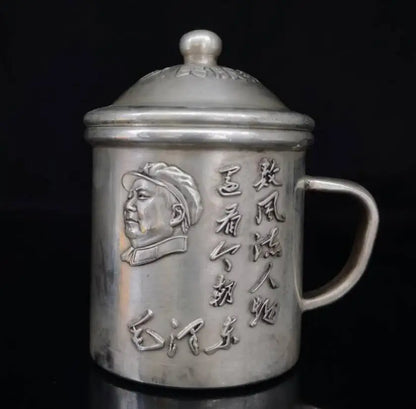 China White copper Mao Zedong cup crafts statue