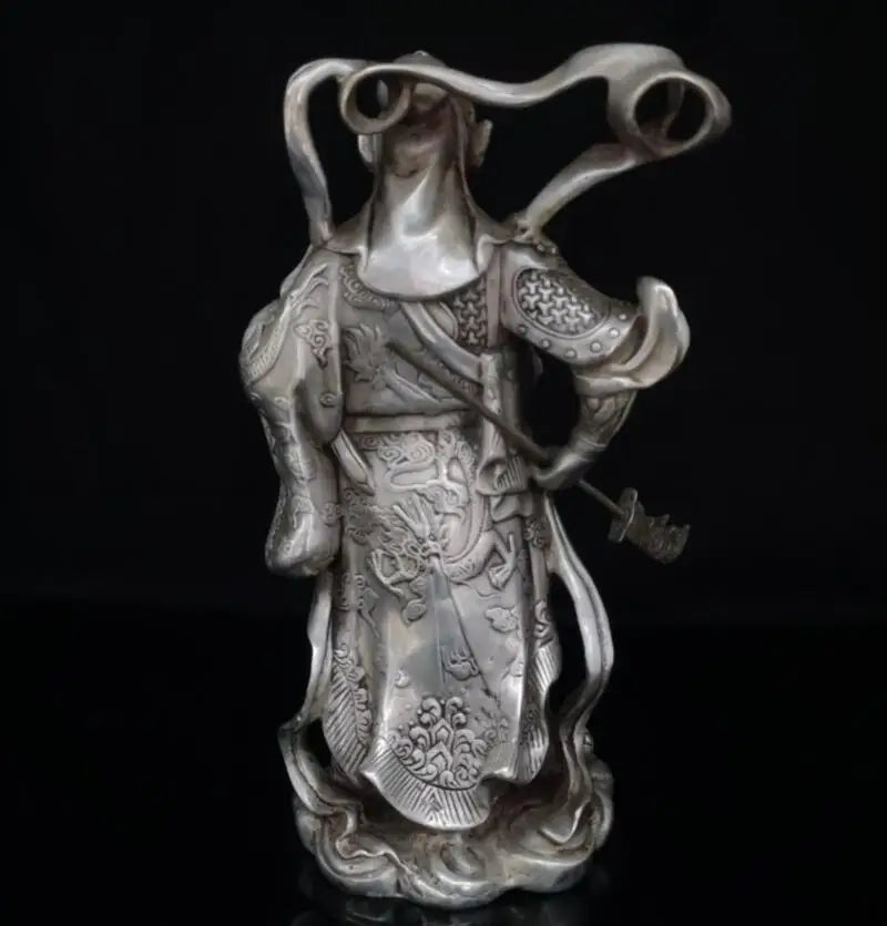 China White copper Martial God of Wealth Guan yu crafts statue