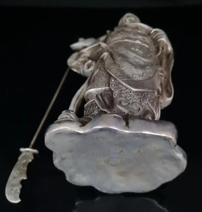 China White copper Martial God of Wealth Guan yu crafts statue
