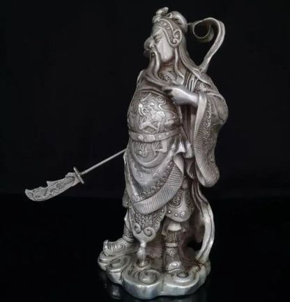 China White copper Martial God of Wealth Guan yu crafts statue