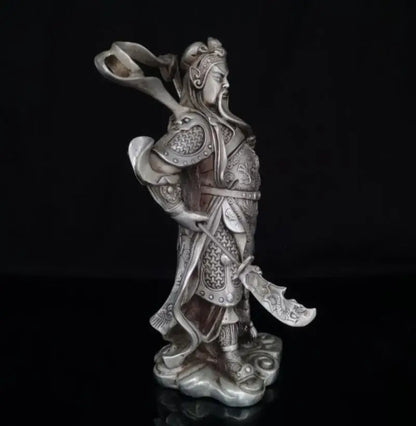 China White copper Martial God of Wealth Guan yu crafts statue