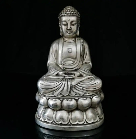 China White copper Tathagata Buddha crafts statue