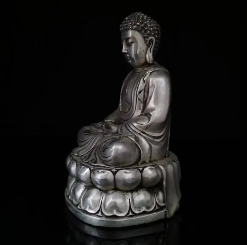 China White copper Tathagata Buddha crafts statue