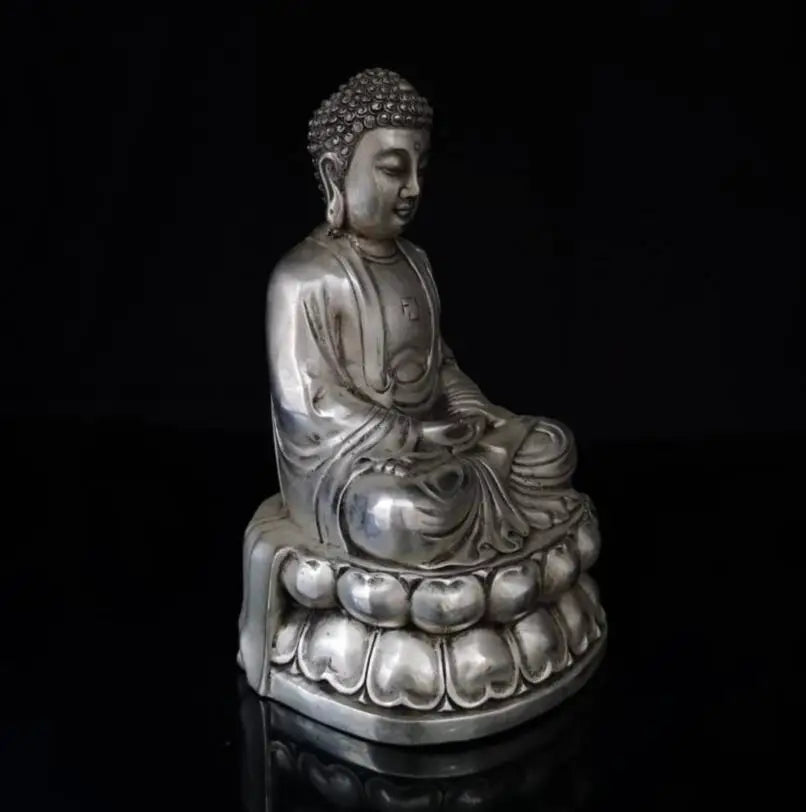China White copper Tathagata Buddha crafts statue