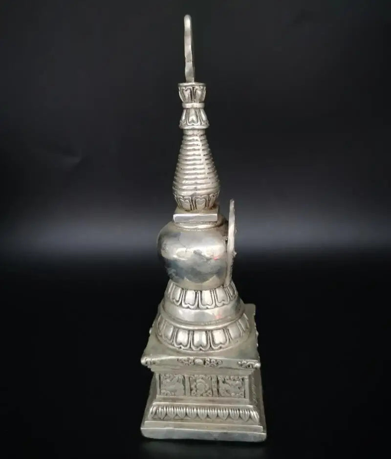 China White copper Tibetan Buddhism tower crafts statue