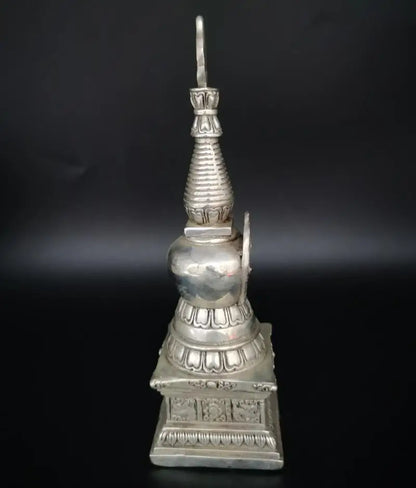 China White copper Tibetan Buddhism tower crafts statue