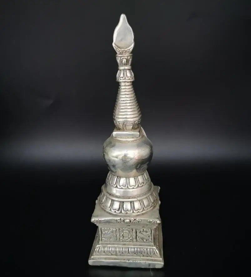 China White copper Tibetan Buddhism tower crafts statue