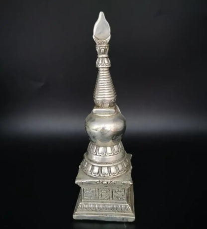 China White copper Tibetan Buddhism tower crafts statue