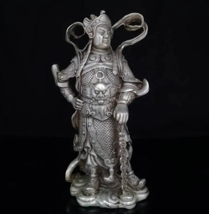 China White copper Veda bodhisattva Buddha crafts statue