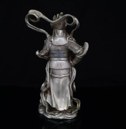 China White copper Veda bodhisattva Buddha crafts statue