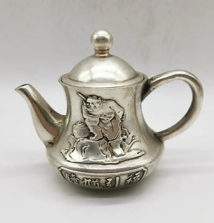 China White copper Zhong Kui teapot crafts statue