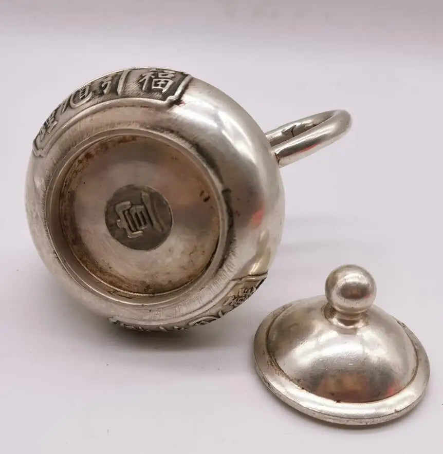 China White copper Zhong Kui teapot crafts statue