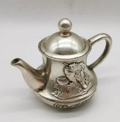 China White copper Zhong Kui teapot crafts statue