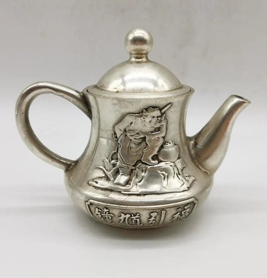 China White copper Zhong Kui teapot crafts statue