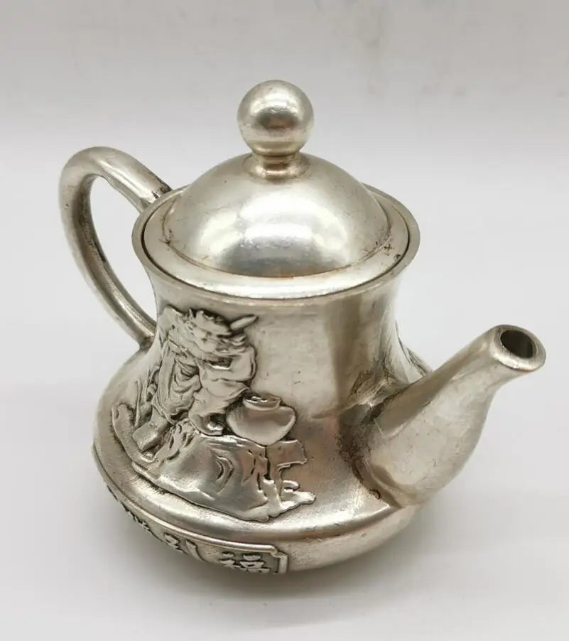 China White copper Zhong Kui teapot crafts statue