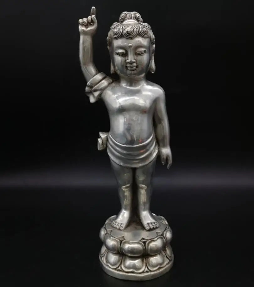 China White copper archaize Buddha crafts statue