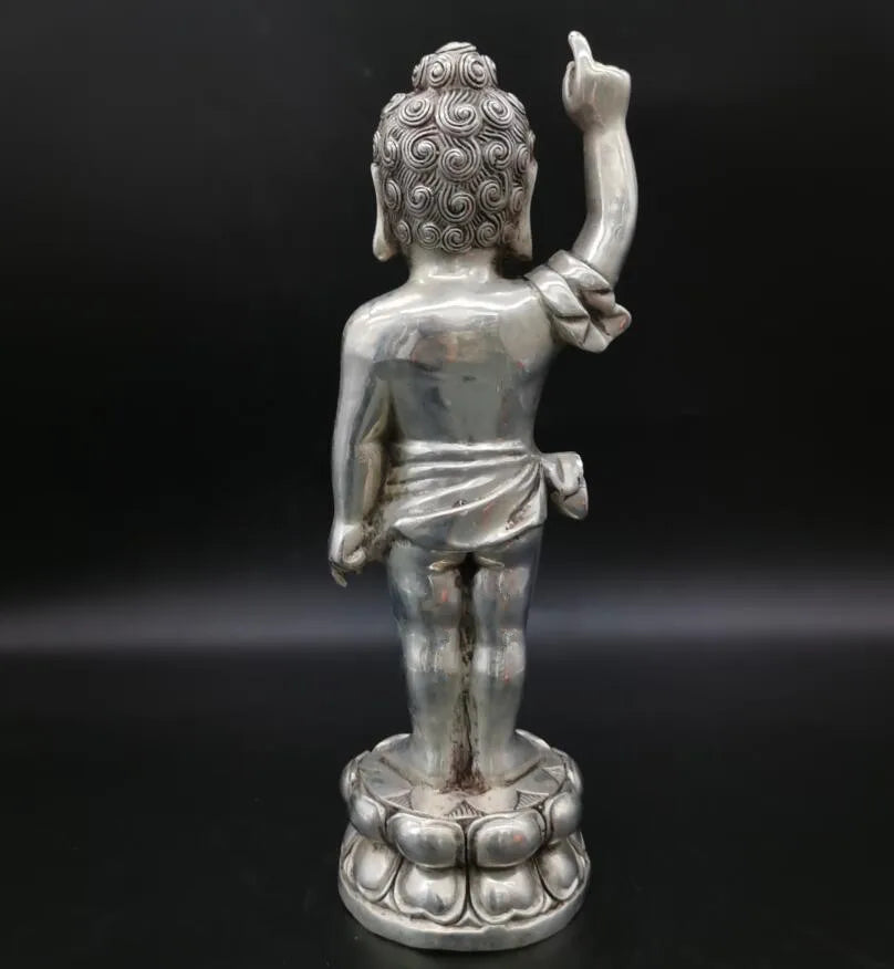 China White copper archaize Buddha crafts statue