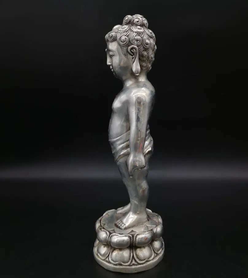 China White copper archaize Buddha crafts statue