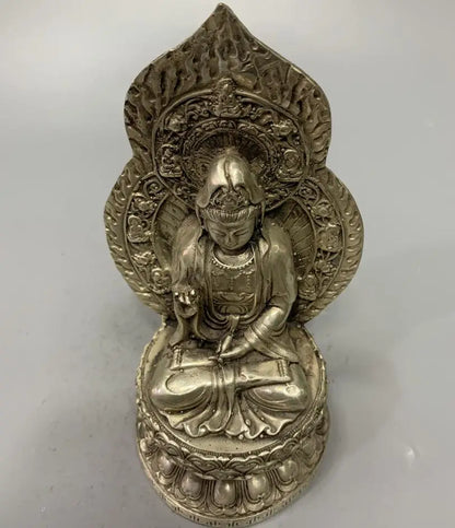 China White copper archaize Guanyin bodhisattva crafts statue