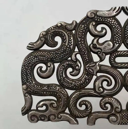 China White copper archaize Hollow out dragon crafts statue