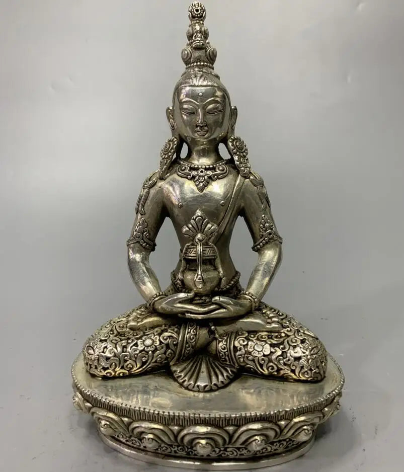 China White copper archaize Tibetan Buddha crafts statue