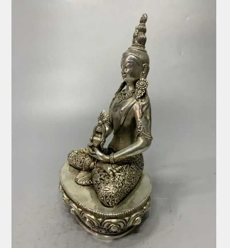 China White copper archaize Tibetan Buddha crafts statue