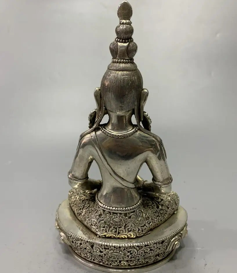 China White copper archaize Tibetan Buddha crafts statue
