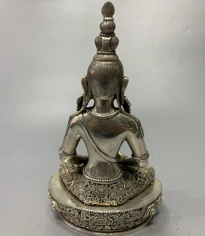China White copper archaize Tibetan Buddha crafts statue
