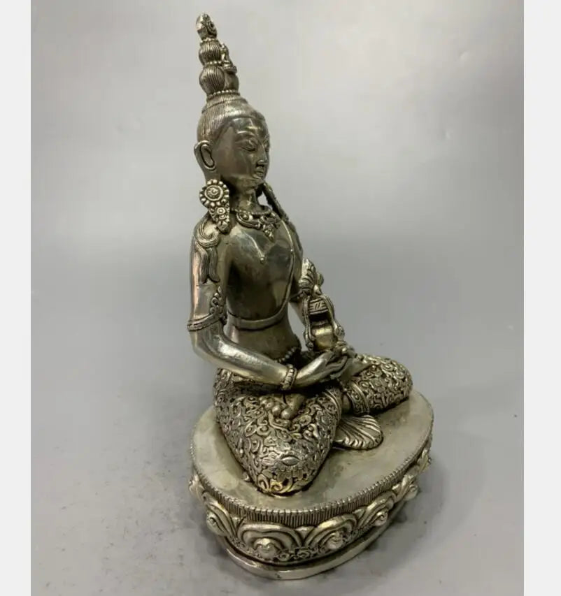 China White copper archaize Tibetan Buddha crafts statue