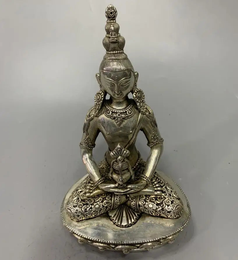 China White copper archaize Tibetan Buddha crafts statue