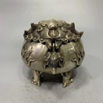 China White copper archaize beast crafts statue