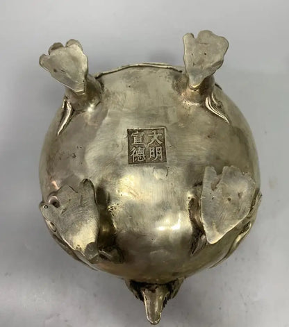 China White copper archaize beast crafts statue
