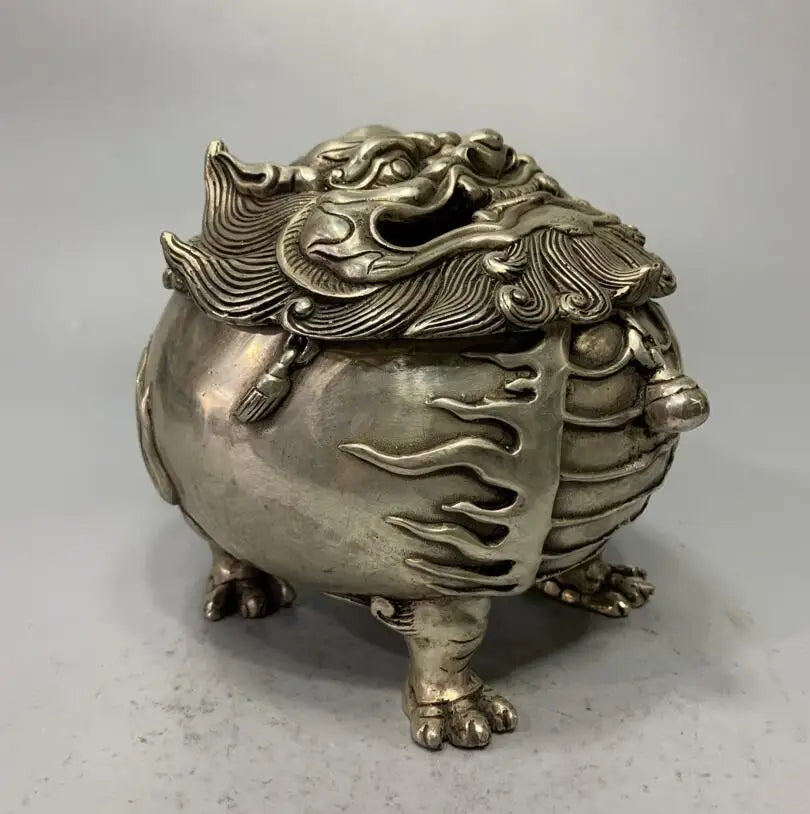 China White copper archaize beast crafts statue