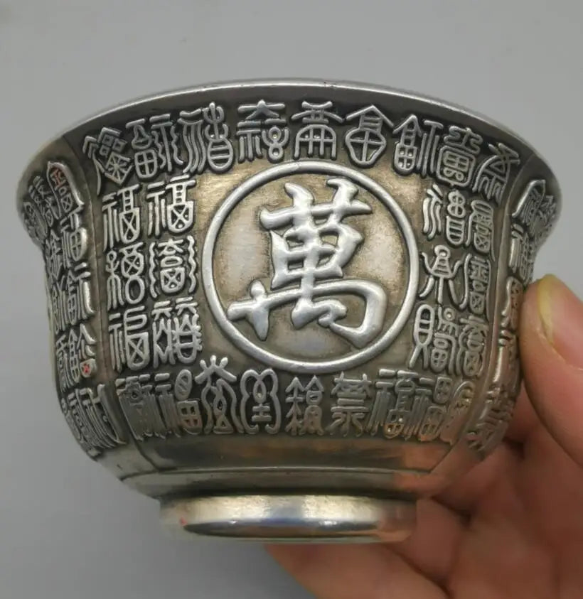 China White copper archaize bowl crafts statue