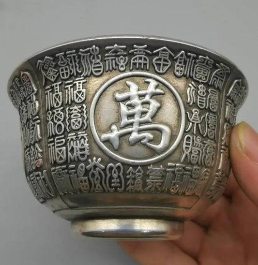 China White copper archaize bowl crafts statue
