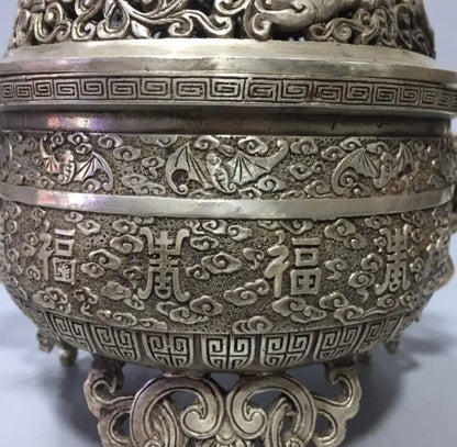 China White copper archaize dragon incense burner crafts statue