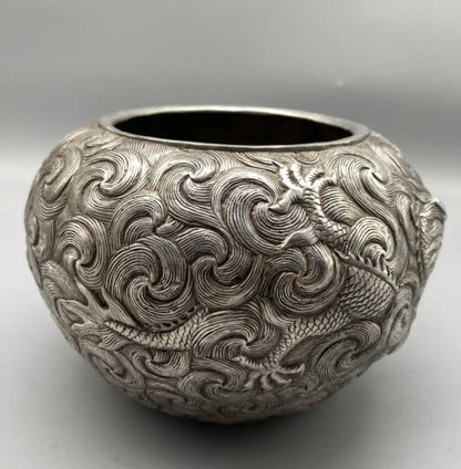 China White copper archaize dragon tank crafts statue