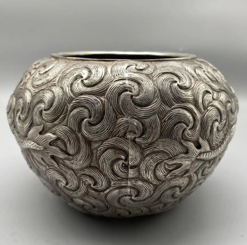 China White copper archaize dragon tank crafts statue