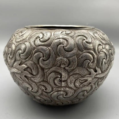 China White copper archaize dragon tank crafts statue