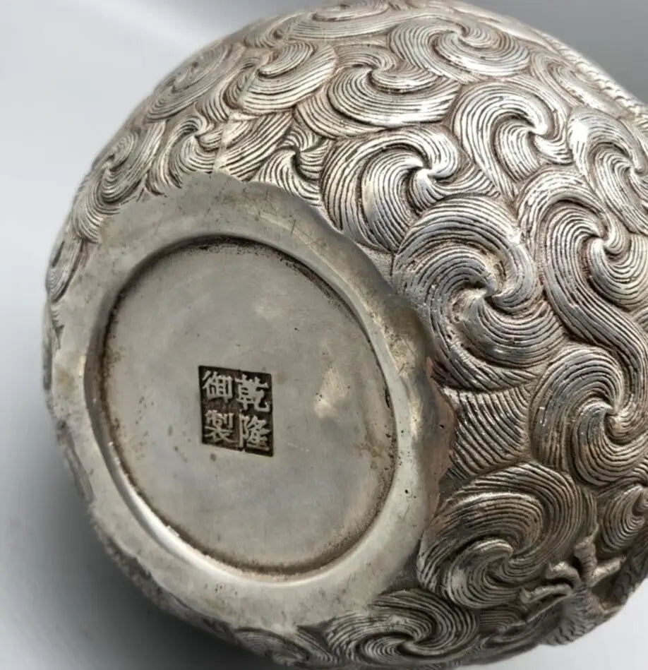 China White copper archaize dragon tank crafts statue