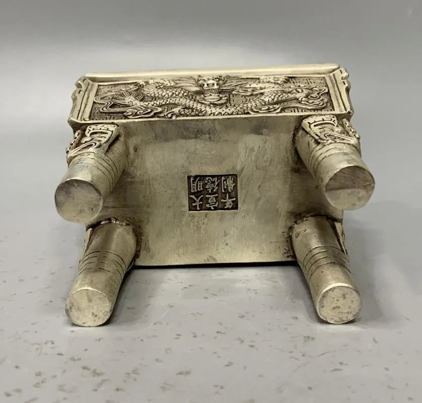 China White copper archaize dragon tripod crafts statue