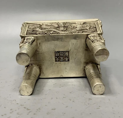 China White copper archaize dragon tripod crafts statue