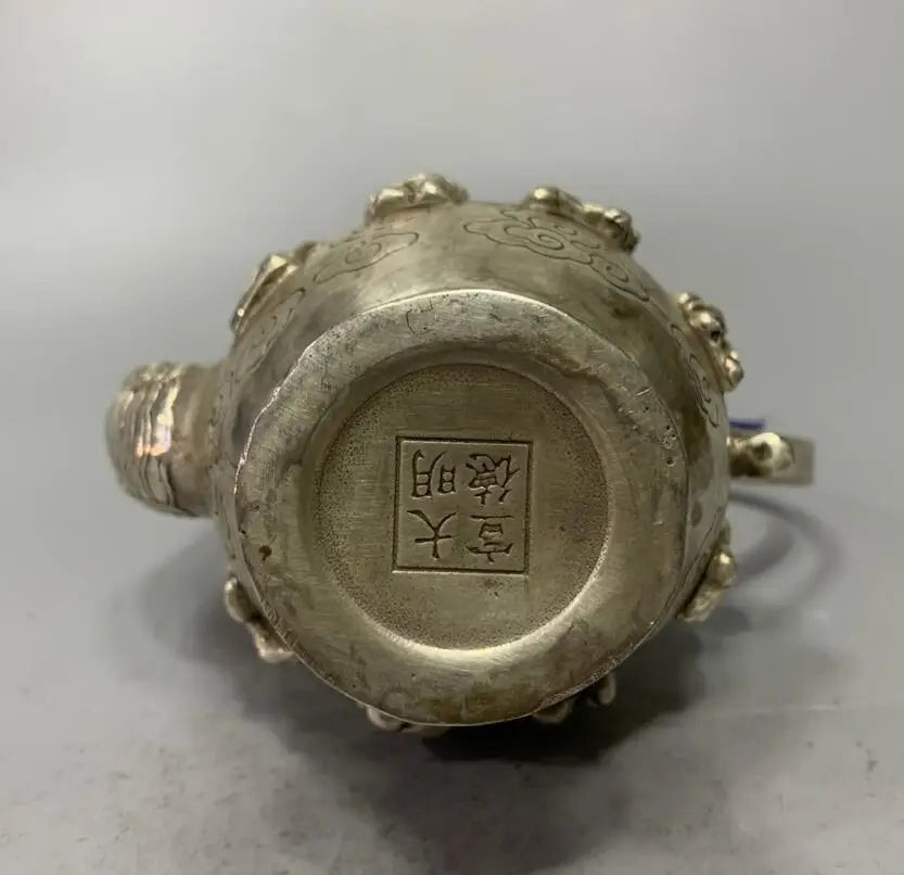 China White copper archaize eight immortals wine pot crafts statue