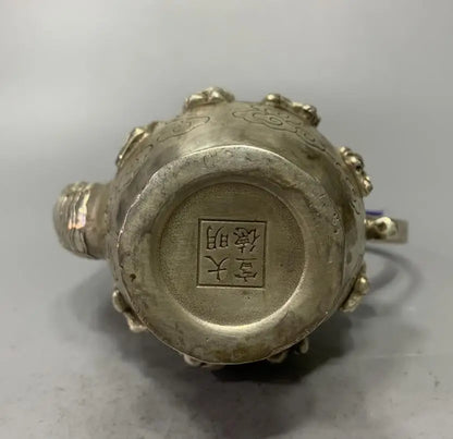 China White copper archaize eight immortals wine pot crafts statue