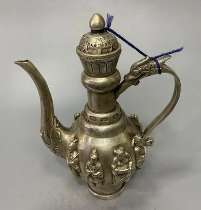 China White copper archaize eight immortals wine pot crafts statue