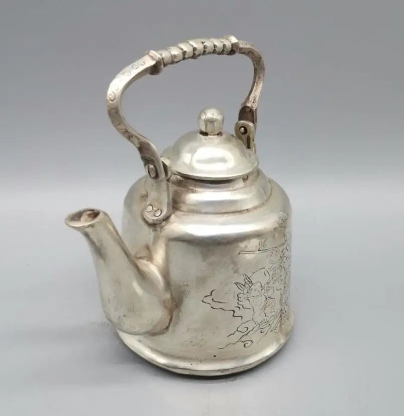 China White copper archaize fairy teapot crafts statue