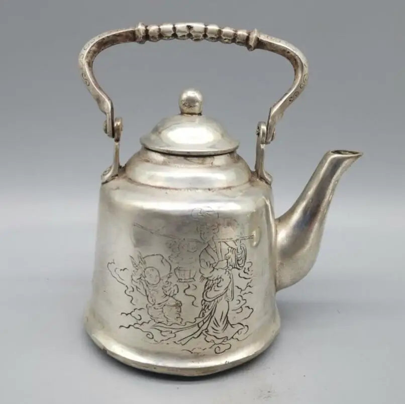 China White copper archaize fairy teapot crafts statue