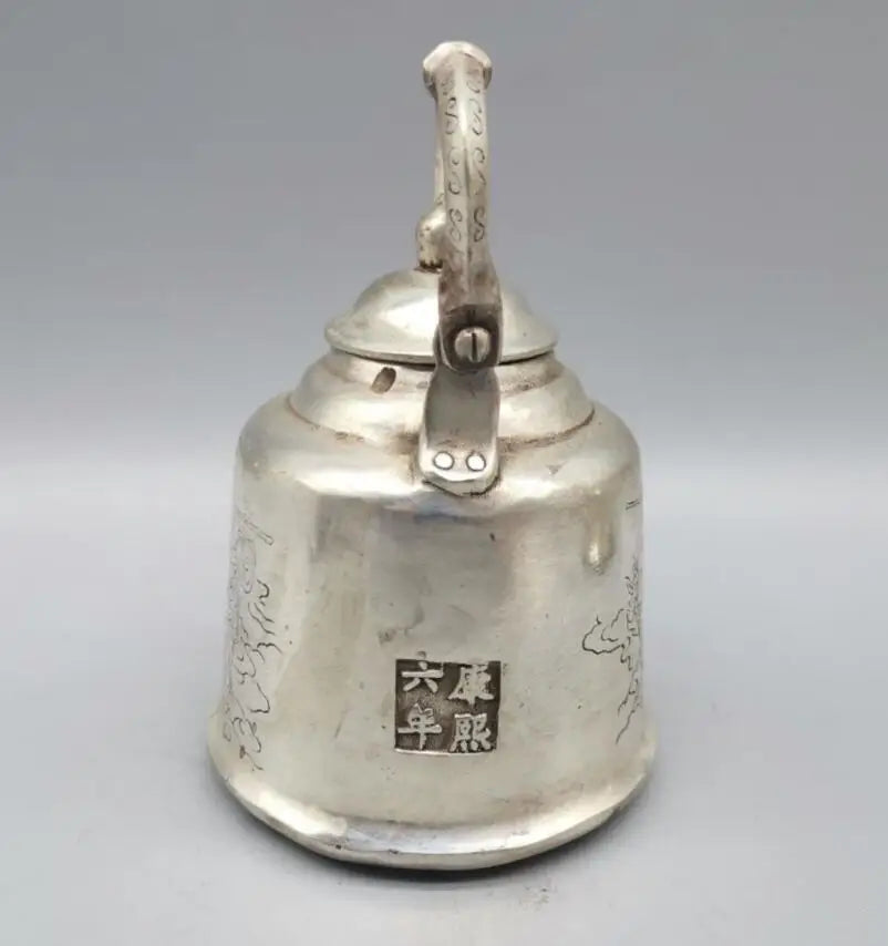 China White copper archaize fairy teapot crafts statue
