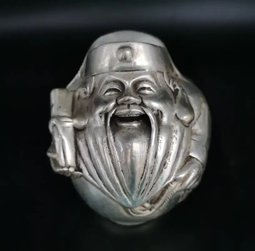 China White copper archaize fu lu small crafts statue